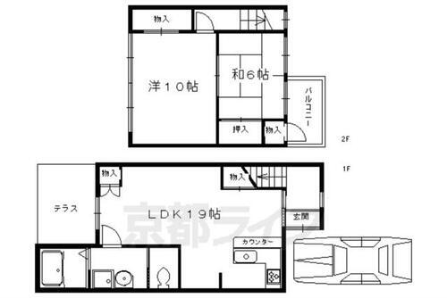 田中飛鳥井町貸家 2LDK 賃貸物件詳細