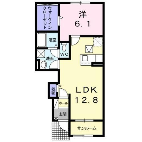 ヴェールⅠ 1階 1LDK 賃貸物件詳細