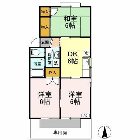 フレンドリー９１Ｃ・Ｄ・Ｅ 1階 3DK 賃貸物件詳細