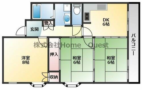 大阪府八尾市恩智南町２丁目 恩智駅 3DK マンション 賃貸物件詳細