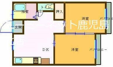 草牟田ハウス 2階 2DK 賃貸物件詳細