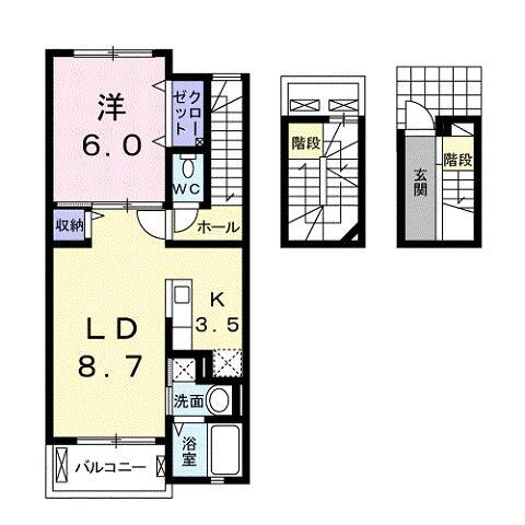 福岡県福津市花見が丘１丁目 福間駅 1LDK アパート 賃貸物件詳細