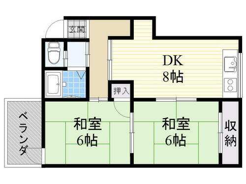 大阪府茨木市真砂１丁目 南茨木駅 2DK マンション 賃貸物件詳細