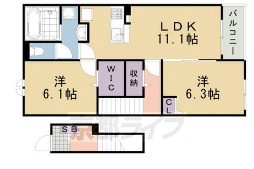 京都府南丹市園部町小桜町２号 賃貸アパート