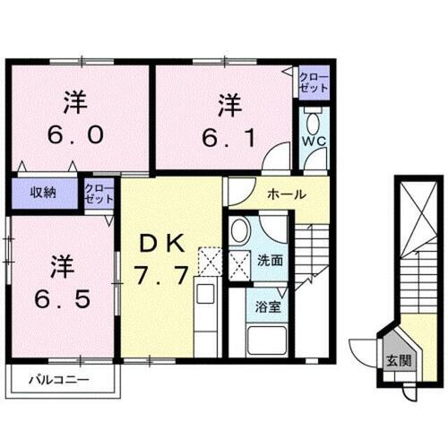 モンテフィールドⅡ 2階 3DK 賃貸物件詳細