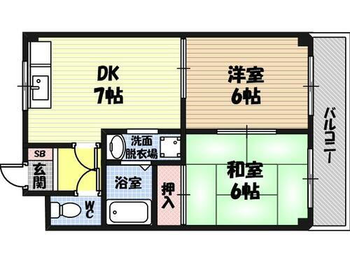 Ｍ’ＰＬＡＺＡ城東参番館 5階 2DK 賃貸物件詳細