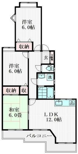 クリスタルパレス東船橋 2階 3LDK 賃貸物件詳細