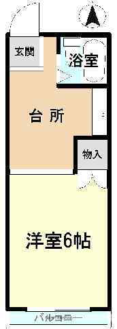 福島県いわき市自由ケ丘 いわき駅 1K アパート 賃貸物件詳細