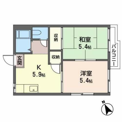 宮城県仙台市青葉区小松島３丁目 仙台駅 2K アパート 賃貸物件詳細