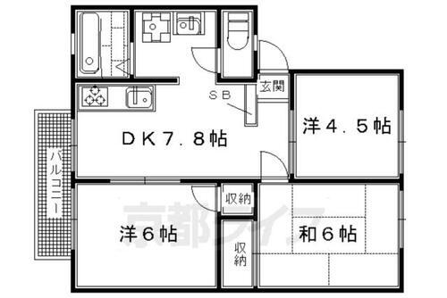 京都府京都市左京区一乗寺東浦町 修学院駅 3DK アパート 賃貸物件詳細