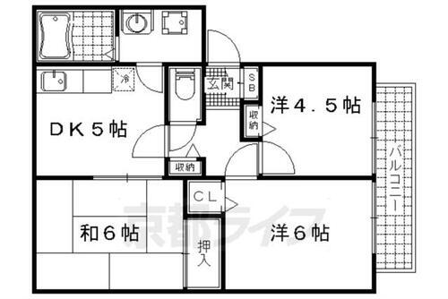 京都府京都市山科区音羽珍事町 追分駅 3DK アパート 賃貸物件詳細