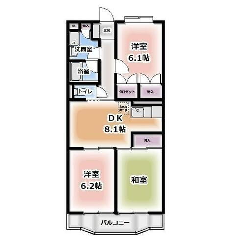 アムールヤマサ 3階 3DK 賃貸物件詳細