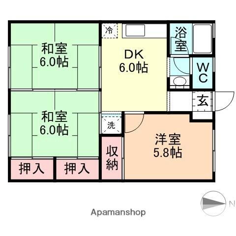 富山県富山市大泉本町２丁目 大泉駅 3DK アパート 賃貸物件詳細