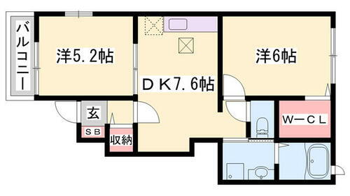 ウッズスクエアーＢ 1階 2DK 賃貸物件詳細