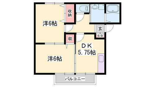 コンフォーレ今宿 2階 2DK 賃貸物件詳細