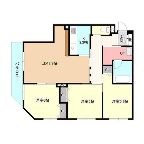 北海道札幌市白石区南郷通３丁目南 白石駅 3LDK マンション 賃貸物件詳細