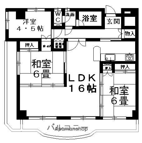ライオンズマンション道後姫塚第Ⅰ 7階 3LDK 賃貸物件詳細