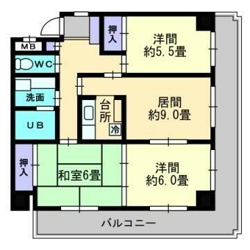 愛媛県松山市一番町１丁目 勝山町駅 3DK マンション 賃貸物件詳細