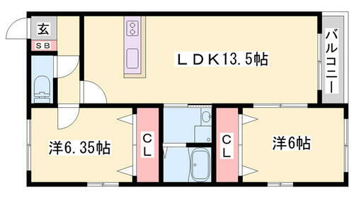 兵庫県西脇市西脇 新西脇駅 2LDK アパート 賃貸物件詳細