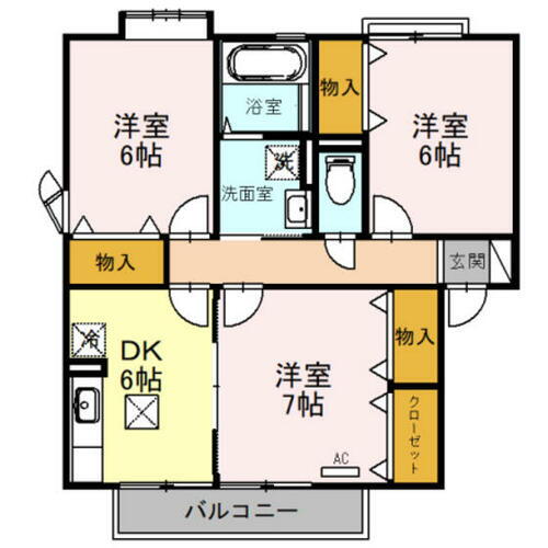 アザレアパーク　Ｌ棟 1階 3DK 賃貸物件詳細