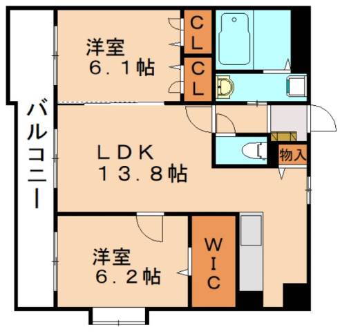 カーサ宮ノ前Ⅱ 4階 2LDK 賃貸物件詳細