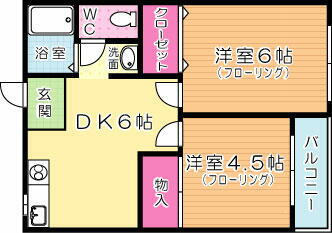 福岡県北九州市小倉北区足原２丁目 小倉駅 2DK マンション 賃貸物件詳細