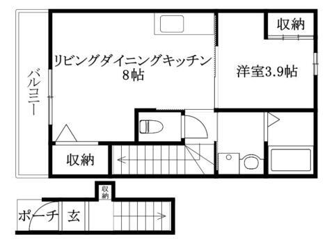 愛媛県松山市三町１丁目 賃貸アパート