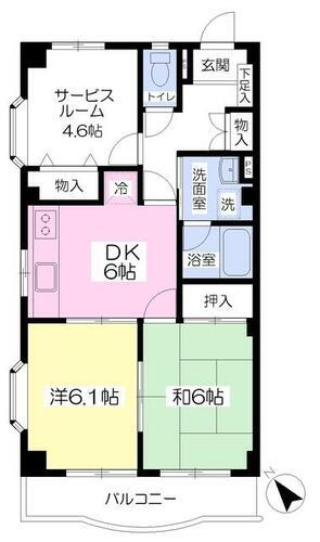 埼玉県川口市芝西２丁目 蕨駅 2SDK マンション 賃貸物件詳細