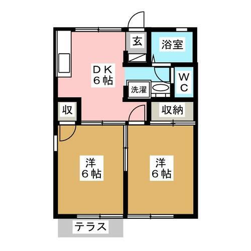 長野県長野市若宮１丁目 桐原駅 2DK アパート 賃貸物件詳細