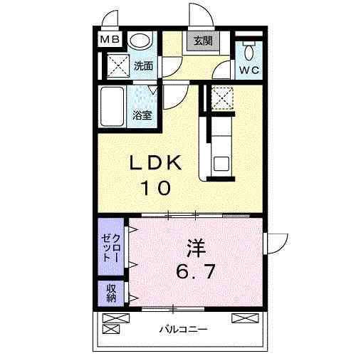 リバーサイドヒル 2階 1LDK 賃貸物件詳細