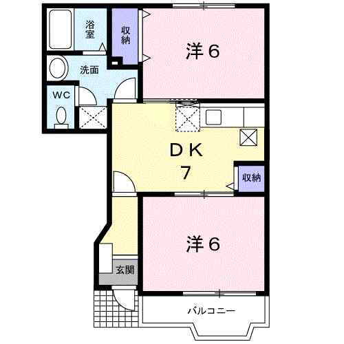 ペイサージュⅣ 1階 2DK 賃貸物件詳細