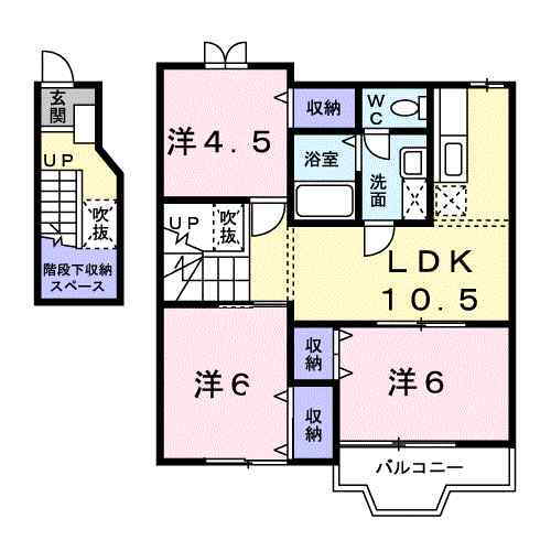 キャッスルビュウカトウⅡ 2階 3LDK 賃貸物件詳細