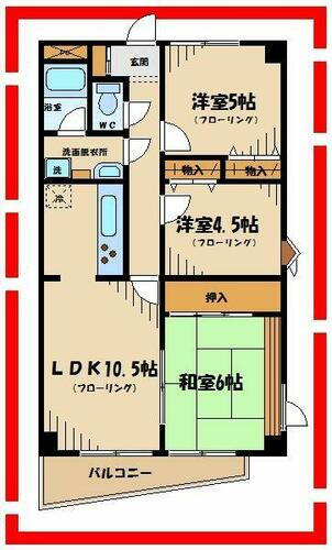 シャトレープランドール 6階 3LDK 賃貸物件詳細