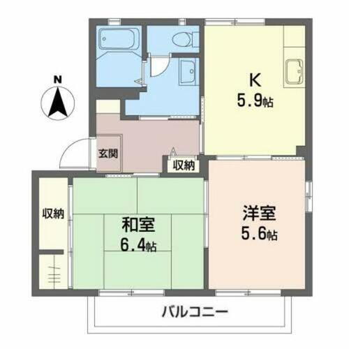 福島県福島市本内字南古舘 卸町駅 2K アパート 賃貸物件詳細