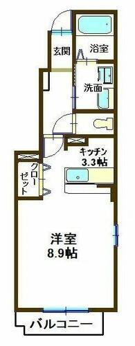 アンソレイエＩ 1階 1K 賃貸物件詳細