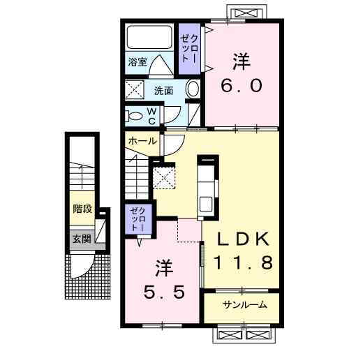 富山県富山市大江干 越中荏原駅 2LDK アパート 賃貸物件詳細