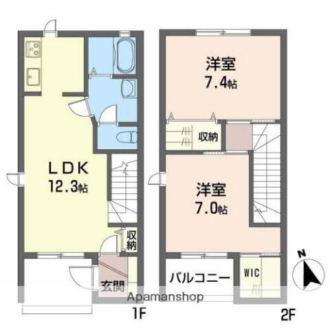 愛媛県松山市和気町１丁目 伊予和気駅 2LDK アパート 賃貸物件詳細