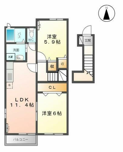 三重県桑名市大字桑部 西桑名駅 2LDK アパート 賃貸物件詳細