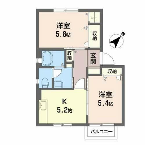 秋田県秋田市土崎港北５丁目 秋田駅 2K アパート 賃貸物件詳細