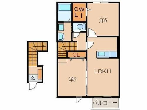 和歌山県和歌山市向 東松江駅 2LDK アパート 賃貸物件詳細