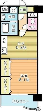 ニューシティアパートメンツ南小倉ＩＩ 5階 1DK 賃貸物件詳細