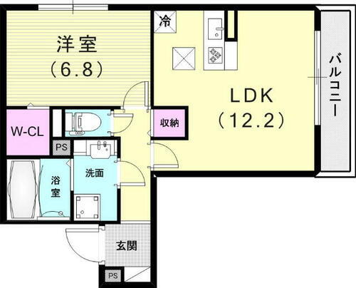  １LDK(４７．９４平米）システムキッチン・収納豊富