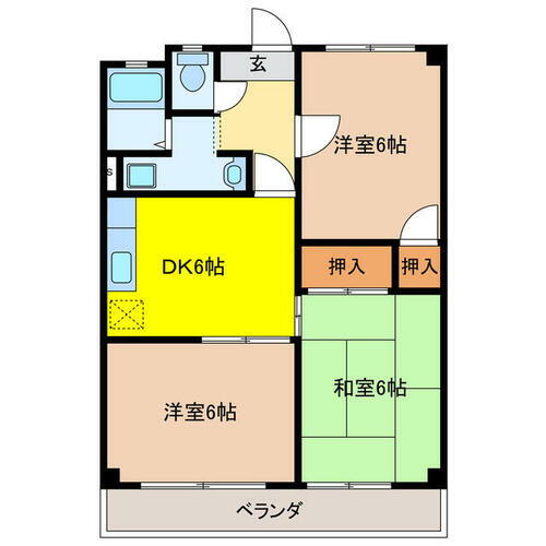 岐阜県大垣市東前２丁目 3DK アパート 賃貸物件詳細