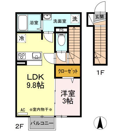 福島県伊達郡桑折町大字万正寺字中道 桑折駅 1LDK アパート 賃貸物件詳細