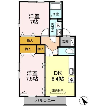 徳島県鳴門市撫養町立岩字五枚 2DK アパート 賃貸物件詳細