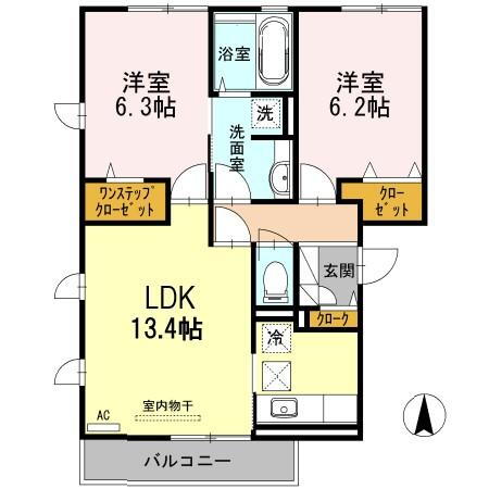 宮城県名取市杜せきのした１丁目 杜せきのした駅 2LDK アパート 賃貸物件詳細