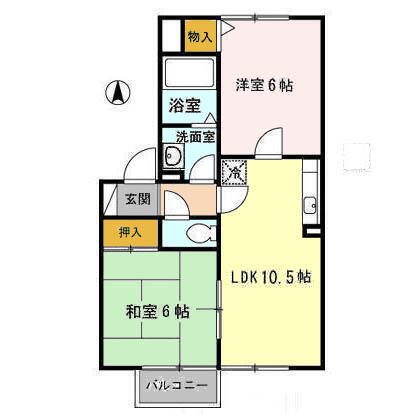 青森県弘前市大字富田２丁目 弘前駅 2LDK アパート 賃貸物件詳細