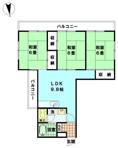 メゾンド石川台 2階 3LDK 賃貸物件詳細
