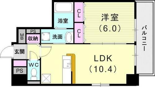  1LDK（39.71平米）システムキッチン・室内洗濯機置場