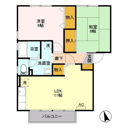 栃木県宇都宮市五代１丁目 雀宮駅 2LDK アパート 賃貸物件詳細